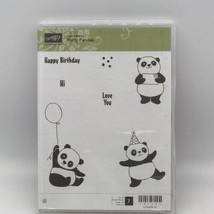 Stampin Up Party Pandas Stamp Set Panda Birthday Love You Clear Mount #147221 - £10.26 GBP