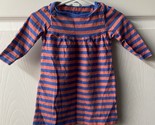 Baby Boden Blue Striped Dress Orange  Size 3 to 6 Months Cotton Pullover - £7.37 GBP