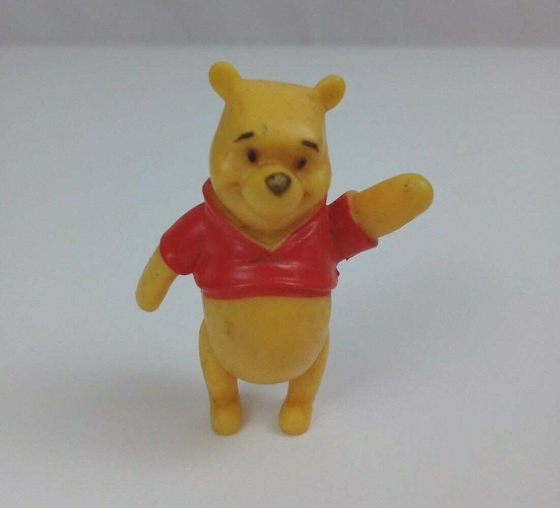 Primary image for Vintage Disney Winnie The Pooh Waving 2" Collectible Figure Rare 