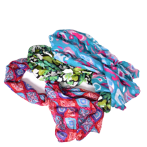 3 Women&#39;s Colorful Scarfs Clovers Hearts &amp; Squares - £8.14 GBP
