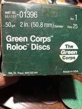 3M 01396, The Green Corps, 2&quot; Roloc Discs, 50 Grit, Box Of 18 - £18.35 GBP