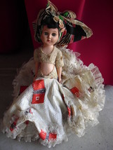 Vintage 1950s Hard Plastic Belly Dancer Girl Doll 10&quot; Tall - £16.44 GBP