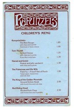 Rapunzel&#39;s Children&#39;s Menu Holiday Inn Grimm Fairy Tale - £14.34 GBP