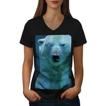 Polar Bear Water Animal Shirt White Cold Women V-Neck T-shirt - £10.19 GBP