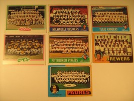 (Lot of 7) 1975, 76 78 Topps TEAM CHECK LIST Brewers Pirates Rangers A&#39;s [b6] - $3.98