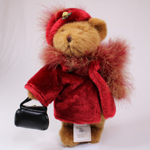 BERKELEY DESIGNS TEDDY BEAR PLUSH WITH RED COAT And HAT BAG FEATHERS AND... - $21.15