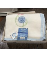 NOS Vtg Montgomery Ward Treasure Chest Blanket Floral Flower 72”x 90” Or... - €128,36 EUR