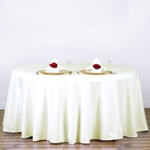 Ivory 120 Inch Round Tablecloth Wedding Decorations Party Table Cover Gift - £18.67 GBP