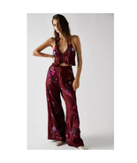New Free People FP x Anna Sui Poppy Embroidered Pants Set $298 SIZE 2 Wi... - $148.50