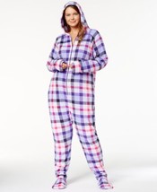 Jenni by Jennifer Moore Womens Plus Size Hooded Printed Footed Jumpsuit 1X - £29.21 GBP