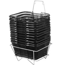 VEVOR 12PCS Shopping Baskets with Handles, Black Metal Shopping Basket, ... - £128.50 GBP