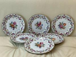 Dresden Bavaria Porcelain Set of 6 Salad Plates 7 3/4&quot; - £141.65 GBP