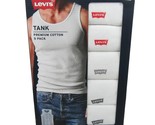 Levi’s Mens Premium Cotton Tank Top Size Medium 5 Pack White NEW 6HMTK501 - £23.87 GBP