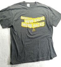 McDonald&#39;s Employee Menu Hacks T-Shirt Men&#39;s Size Large Gray - £5.34 GBP