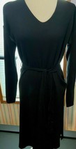 Tea N Rose Lady&#39;s Black Knit Maxi Dress Small Long Sleeve New b5 - £24.10 GBP