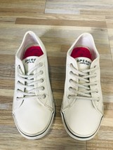 Sperry Top Spider Pier White Leather Sneakers Tennis Girls US Size 3.5 S... - £11.36 GBP