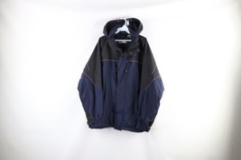Vintage 90s Fila Mens Medium Spell Out Color Block Hooded Parka Jacket Blue - £39.41 GBP
