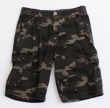 Marc Ecko Green &amp; Brown Camouflage Cargo Shorts Men&#39;s NWT - £48.10 GBP