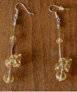 Silvertone Dangling Beaded Pierced Earrings, VERY GOOD CONDITION GREAT ITEM - $7.91