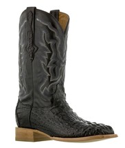 Mens Black Real Crocodile Square Toe Cowboy Leather Boots Western Rodeo - £186.01 GBP