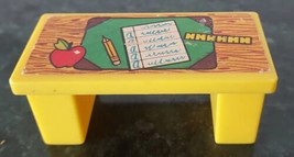 Fisher-Price Little People Yellow Teacher's Desk  Schoolhouse #923 Vintage 1971 - $4.94