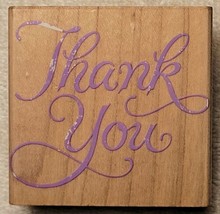 Hero Arts Fancy Thank You Rubber Stamp, Cursive Calligraphy - F366 - Vintage - £4.73 GBP