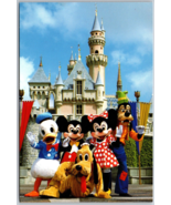 Disneyland Sleeping Beauty Castle Smile Please Mickey Minnie Goofy Postcard - £5.68 GBP