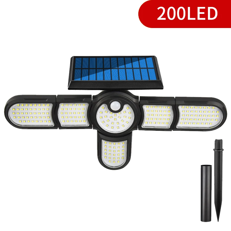 Solar Lights Outdoor 6 Adjustable Heads 2 Ways Install Solar Motion Sensor Wall  - £57.78 GBP