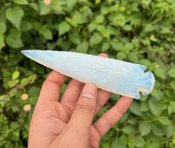 6&quot; Large Opalite Crystal Arrowhead, Opal Spearhead, Gemstone Handcrafted... - $25.20