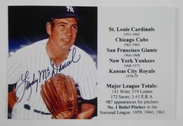 Lindy McDaniel Signed Autographed 3x5 Photo Stat Card New York Yankees - £3.94 GBP
