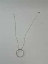 Silver 925 Circle Pendant Rhinestones With 10k Gold Over .925 Sterling C... - $387.19 MXN