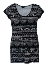 Derek Heart Junior M Black Mint Asian Lucky Elephant Boho Print Stretchy Dress - £10.35 GBP