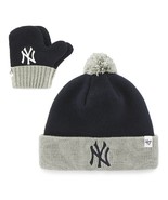 New York Yankees MLB Infant &#39;47 Brand Bam Bam Cuff Knit Pom Hat and Mitt... - $561.45 MXN