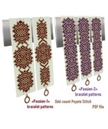 Cuff Bracelet patterns, Odd Peyote Stitch, Miyuki Delica and Preciosa, P... - €4,36 EUR+