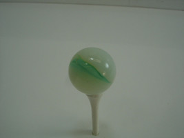 Vintage Marble Unknown Akro? Green White Swirl 1 inch .975 inch Shooter - $9.47