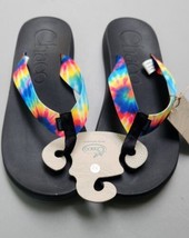 Chaco Mens Sandals Size 12 Chillos Dark Tie Dye Flip Flops - £29.75 GBP