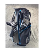 Bridgestone Golf Tour Team Stand Golf Bag 4 Way Gray Black Blue New - $149.87