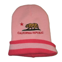 California Republic Cuffed Beanie Pink Hat Cap warm Winter Pink multi color - $10.04