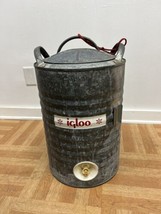 Vintage Igloo 5 Gallon Cooler galvanized metal round metal water dispenser shop - £31.46 GBP