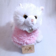 Miyoni Aurora Princess Kitty Cat Plush Persian White Crown Pink Cape pet toy tag - £13.58 GBP