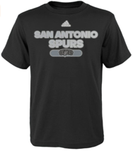 Adidas San Antonio Spurs Boys Large L Black T-Shirt NBA Basketball Youth Reflect - £13.47 GBP