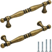 10 Pack Antique Brass Cabinet Pulls 3-3/4 Inch(96Mm) Hole Center Zinc Alloy - $51.74