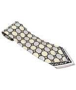 Emilio Pucci Yellow Gray Zig Zag Octagon Geometric Luxury 100% Silk Neck... - $83.88