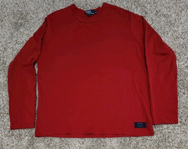 Vintage 1999 Polo Ralph Lauren Long Sleeve Shirt Ribbed Men&#39;s Large Wine... - $22.50