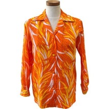 Vintage Richard Douglas Honolulu Hawaii Women&#39;s Top Blouse Orange Polyes... - £18.52 GBP