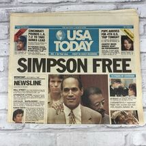 USA Today O J Simpson Free Acquittal Complete Edition October 4, 1995 - $16.79