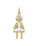 14K Yellow Gold April Girl or Boy Birthstone Charm - €137,28 EUR