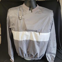 Vintage 1980&#39;s L&#39;Avion Gray White Stripe Detachable Long Sleeves Shirt S... - £15.76 GBP