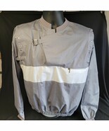 Vintage 1980&#39;s L&#39;Avion Gray White Stripe Detachable Long Sleeves Shirt S... - $27.06 CAD