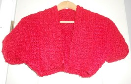 A Very Soft Red HandMade Crocheted Shrug Size Small &quot;A Little Lady in Red&quot; Shrug - £19.51 GBP